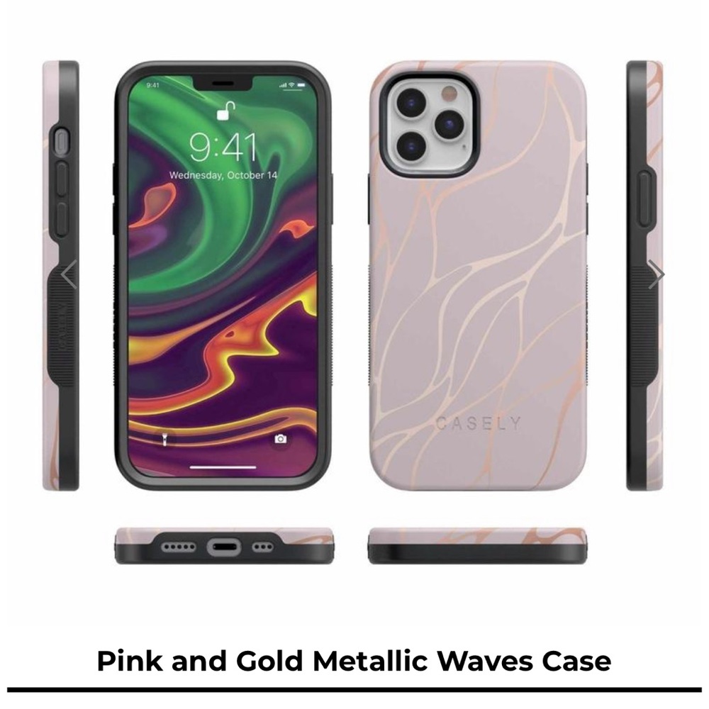 Casely Pink & gold metallic iPhone 12 Pro Max case